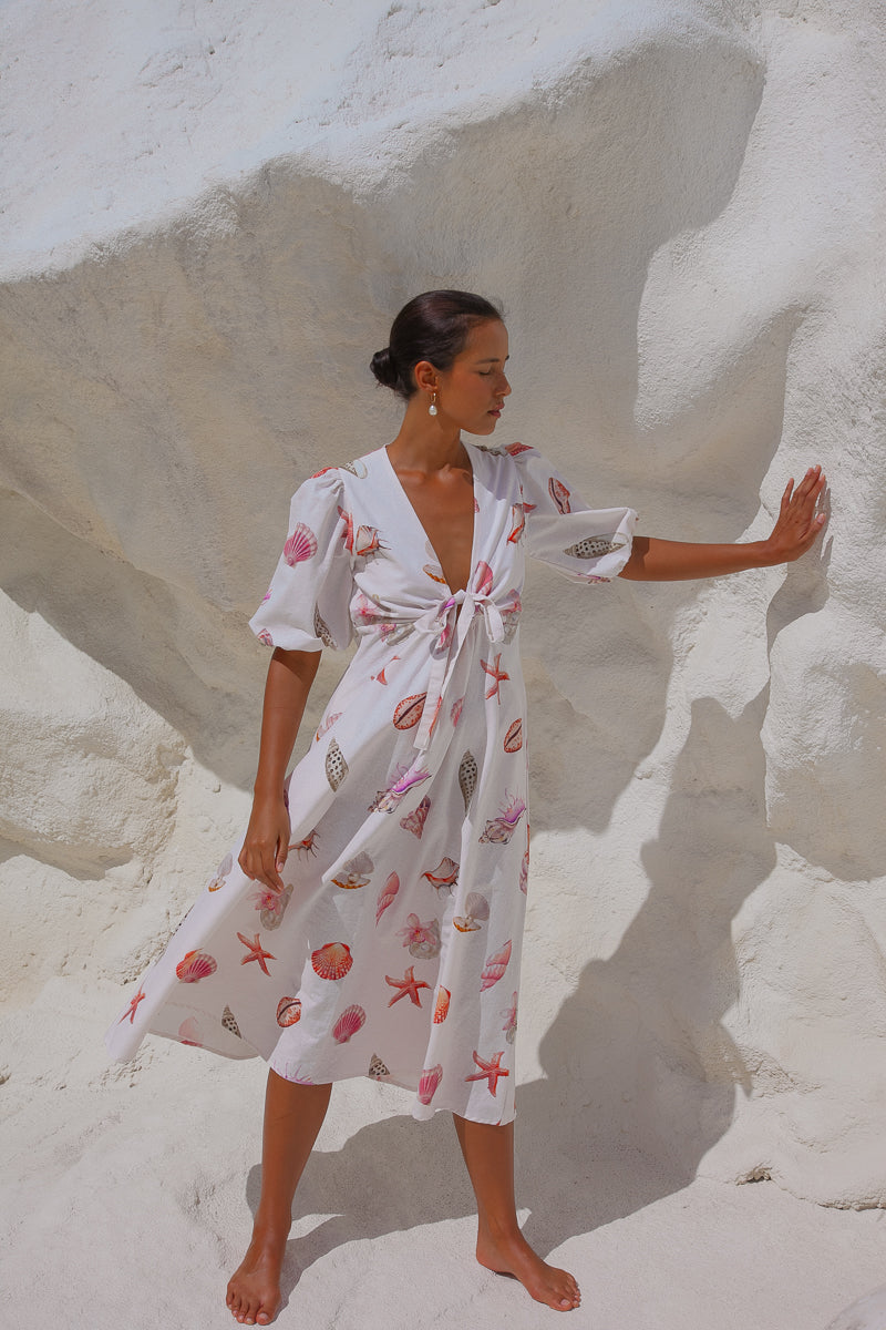 Corsica Shell Maxi Dress - White