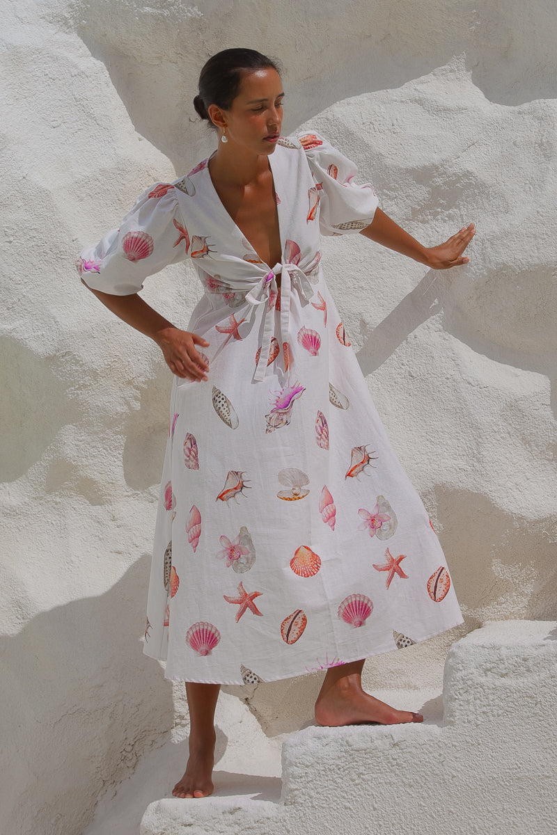Corsica Shell Maxi Dress - White