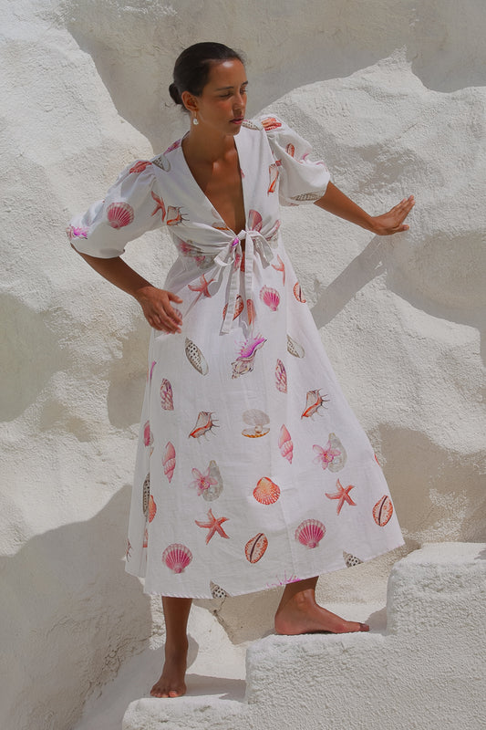 Corsica Shell Maxi Dress - White
