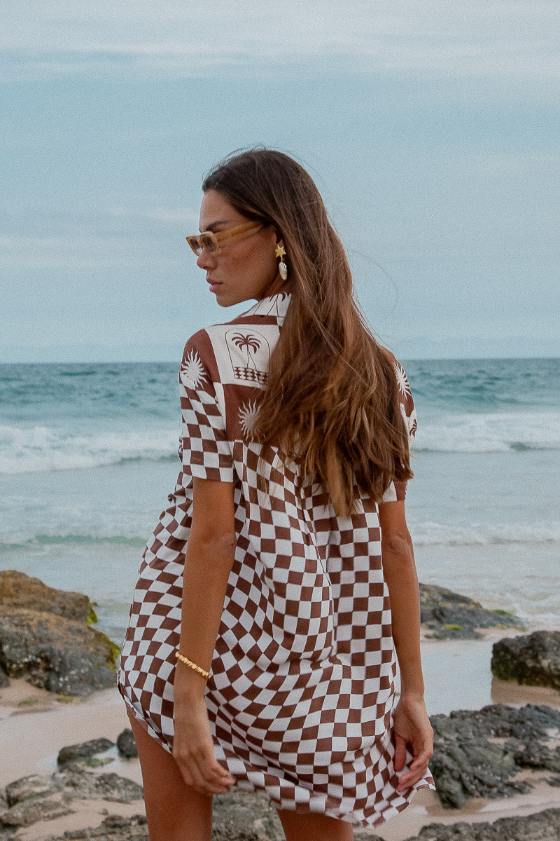 Palma Checkerboard  Shirt Dress- W/S Pack of 4