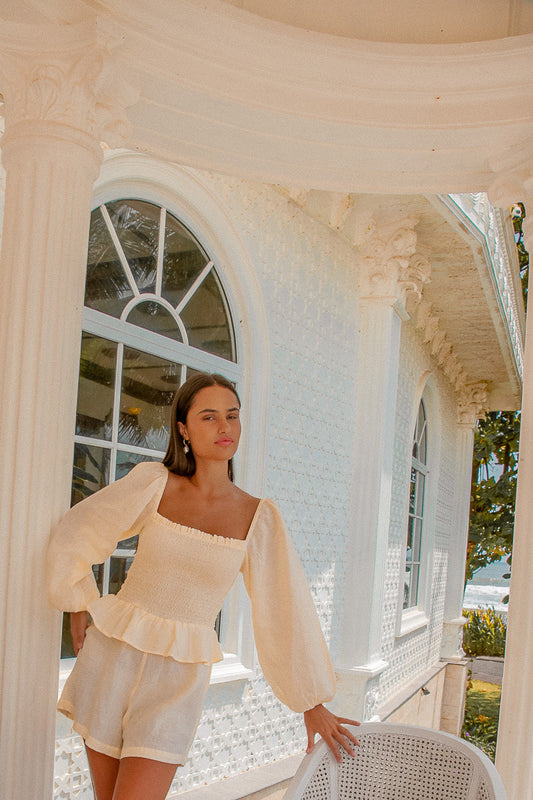 Montana Linen Playsuit Butter