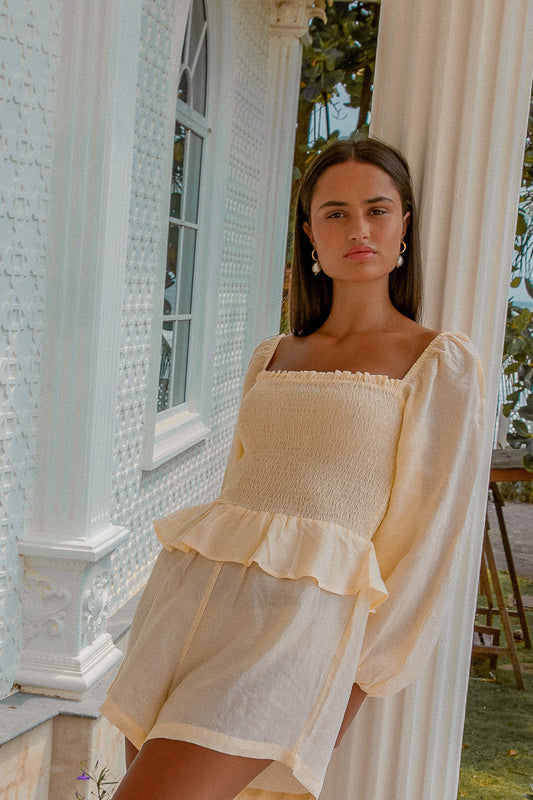 Montana Linen Playsuit Butter - W/S Pack of 5