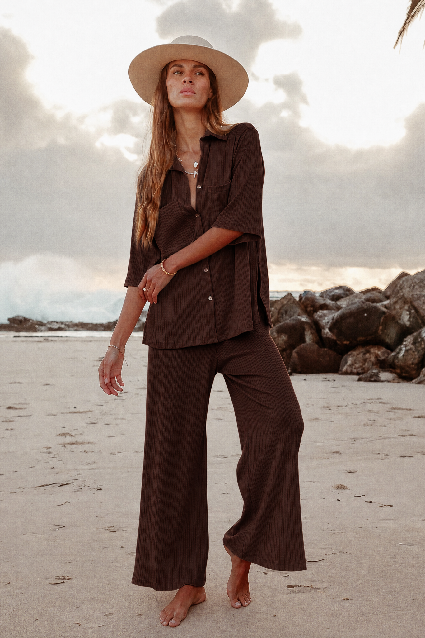 Luxe Knit Top - Brown | W/S Pack of 5