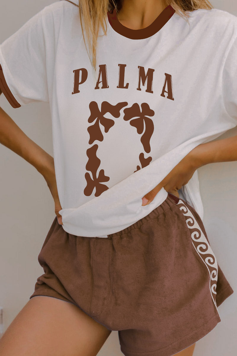 Palma Garden T-shirt  Brown - W/S Pack of 5