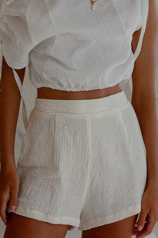 Cotton Gauze Shorts Cotton Gauze Shorts Cream cotton beach shorts