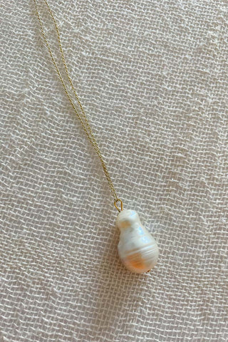 Freshwater Pearl Necklace - Small Teardrop gold freshwater pearl pendant necklace