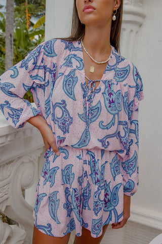Oasis Blouse Womens Pink paisley print blouse