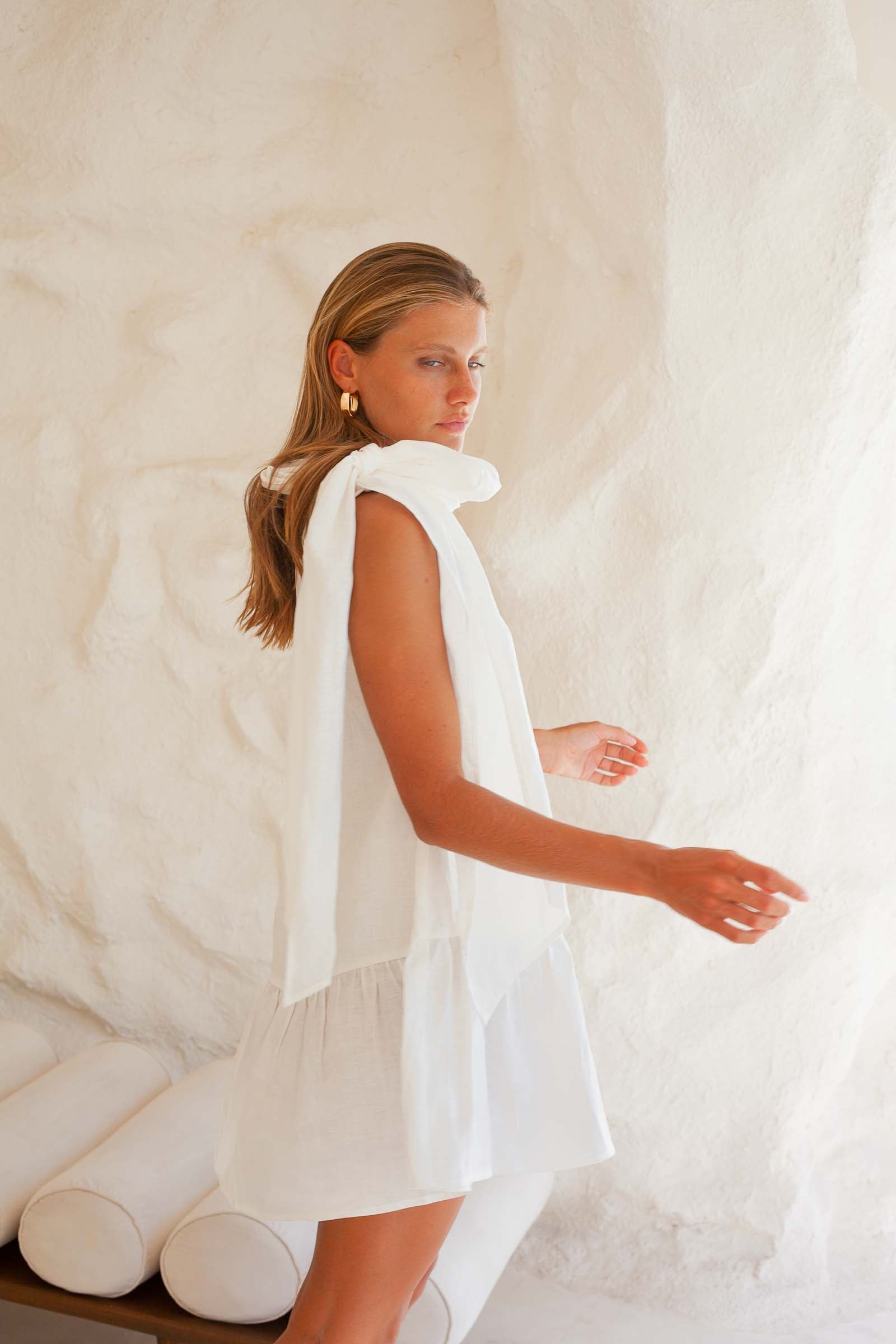 one shoulder bow white dress Coast Women's One Shoulder Bow Bridal Mini Dress