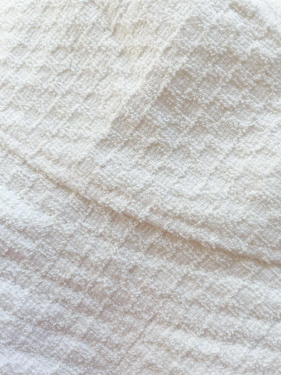 White  Jacquard Terry Towelling Bucket Hat